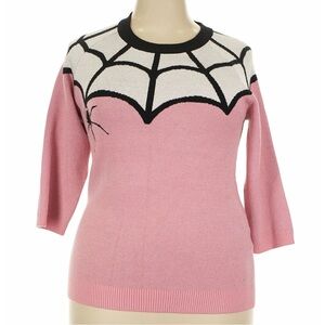 Chic Pink and White Web Design Sweater